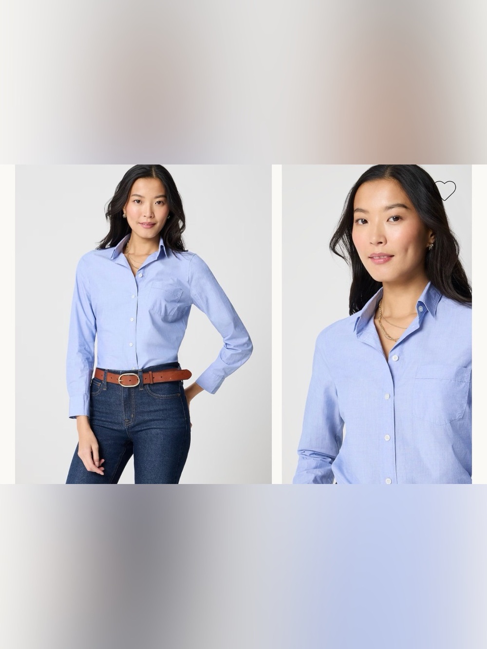J. Crew Womens Blue Oxford Button Up Shirt Classic Sz M Cotton Blouse